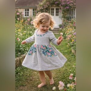 Egg New York Baby Girl Embroidered Floral Dress 12M